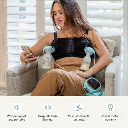 Zomee Z2 Double Electric Breast Pump – with Expression, Massage, and 2-Phase Modes - Hospital Grade