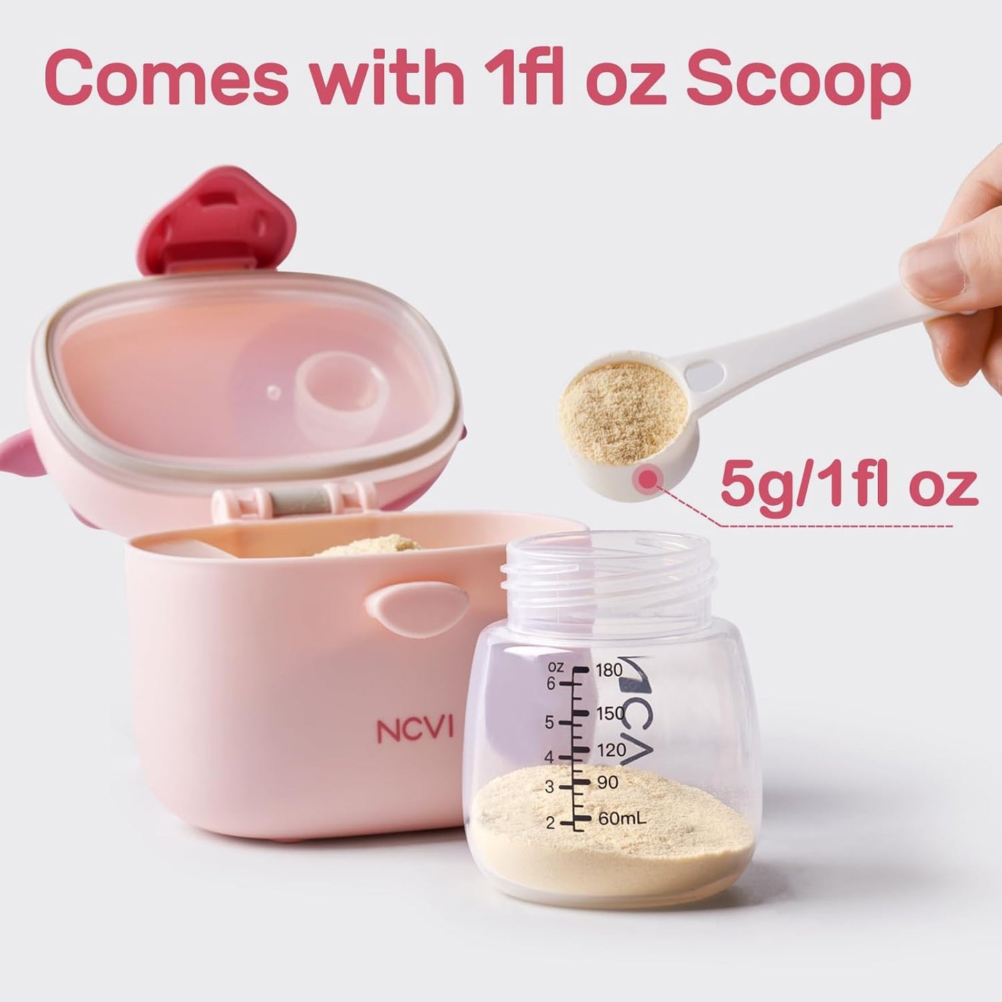 NCVI Baby Formula Dispenser On The Go, Formula Container To Go, Formula Holder for Travel, Outdoor
