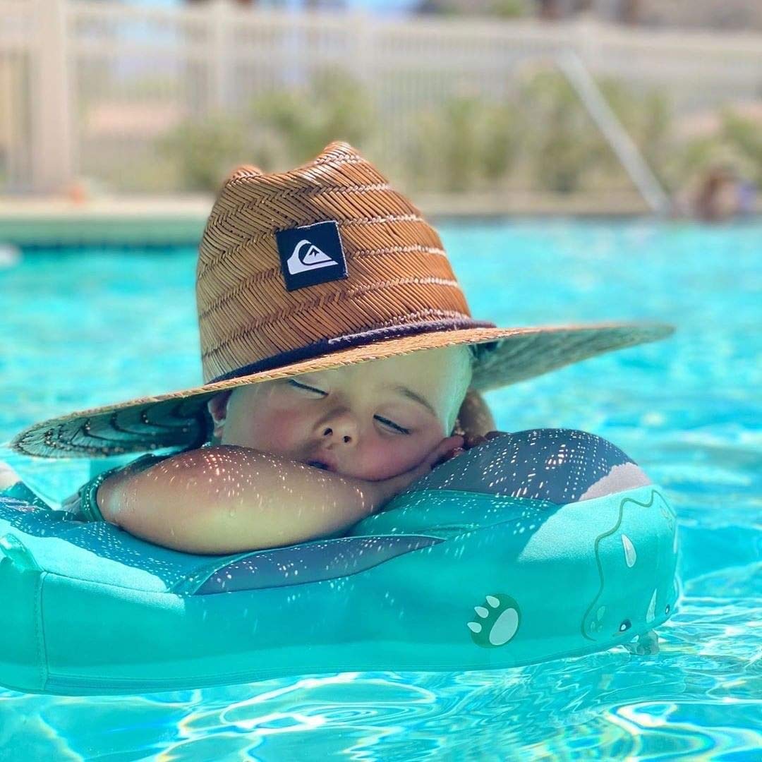 Mambobaby Float with Canopy Size Improved Non Inflatable Infant Baby Pool Float Smart Mambo Float