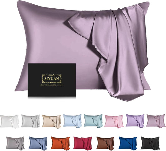 Mulberry Silk Pillowcase for Hair and Skin,Cooling Silk Pillow Case with Hidden Zipper,Allergen Proof Dual Sides Soft Breathable Smooth Silk Pillow Cover for Women (Pink Purple,Toddler)