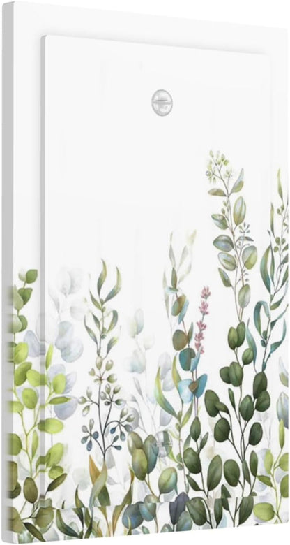 Green Eucalyptus Leaf Plant Herbs Springnature Light Switch Cover Plate 1 Gang No Device Blank Electrical Wall Plates Faceplate Decorative Switch Plate for Bed Room Living Room Decor