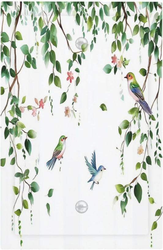 Light Switch Cover Plate Green Leaves Bird Eucalyptus Sage Plant 1 Gang No Device Blank Electrical