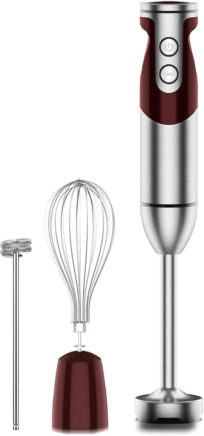 Megawise 3-in-1 Hand Blender – 12-Speed, Includes Powerful Blender Stick, Whisk, and Milk Frother