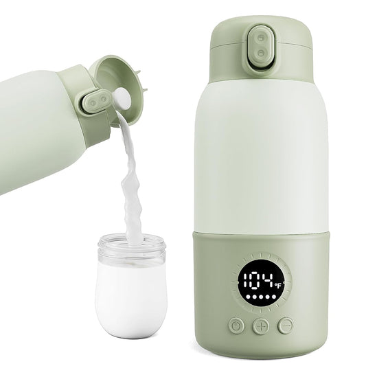 Portable Bottle Warmer for Travel, 2-Min Fast Heating Baby Bottle Warmer,12.8oz Formula Container