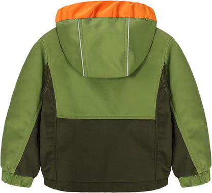 GEMYSE Toddler Boys Jacket Water repellent Baby Kids Windbreaker Jacket Fleece Toddler Coat Spring Fall Outerwear