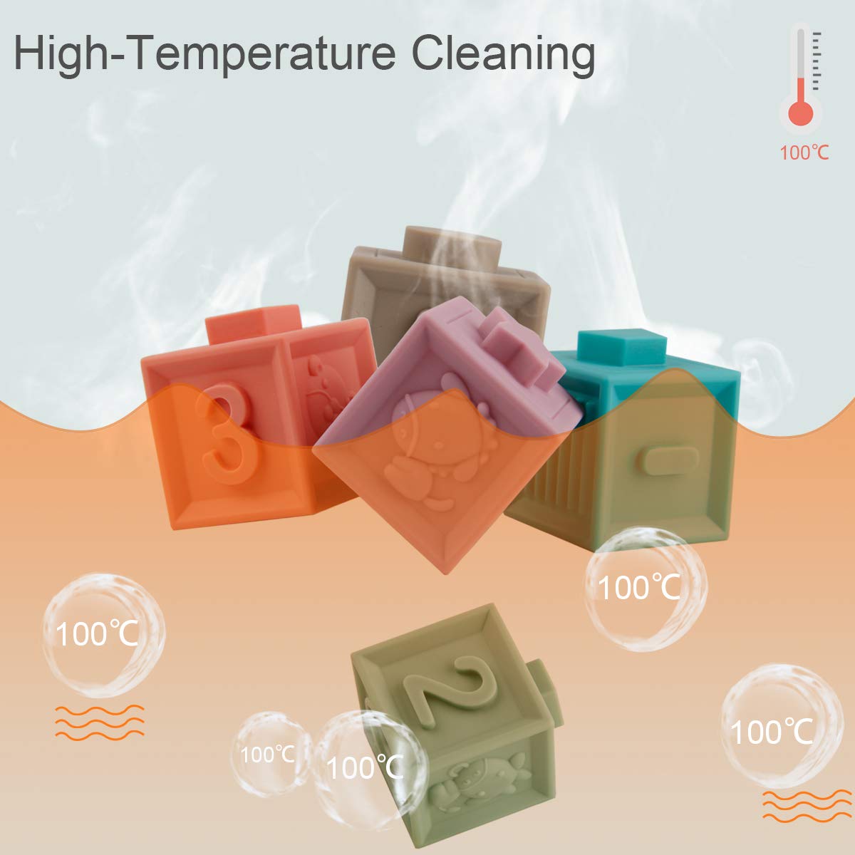 Mini Tudou Baby Blocks Toys, Soft Building Blocks for Babies 6-12 Months