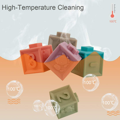 Mini Tudou Baby Blocks Toys, Soft Building Blocks for Babies 6-12 Months