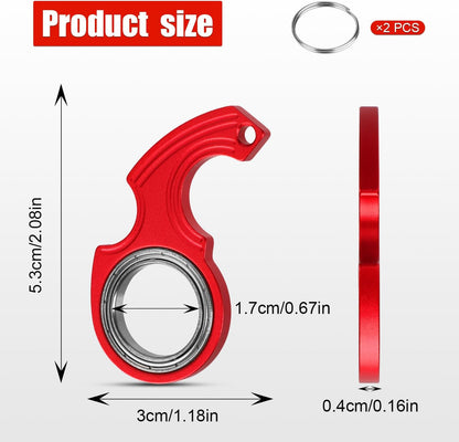2pcs Key Chain Spinner Fidget Toy, Portable Finger Spinning Keychain with 2pcs Key Ring Funny Key