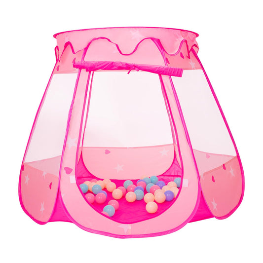 Pop Up Princess Tent with 50 Balls,Ball Pit with for Kid Girl Birthday Gift,Princess Toys for