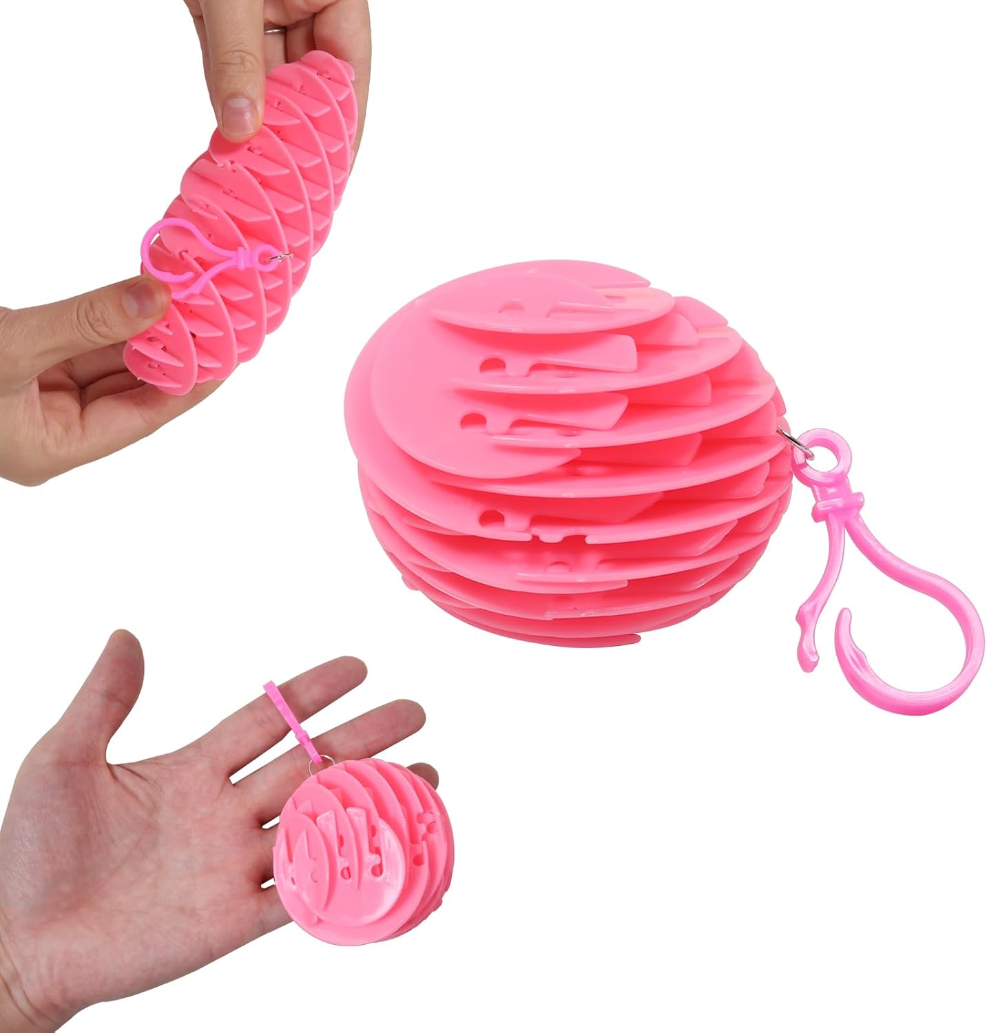 Hanging Decoration Style Elastic Worm Fidget Toy, Stretch and Squeeze Fidget Worm Sensory Toys for Kids,Gifts Stress and Anxiety Relief Calming Fidgets Desk Toys for Adults,Exercise Wrist (Pink)