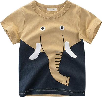 Boys' 4-Pack Excavator Short Sleeve Crewneck T-Shirts Top Tee Size 2-7 Years Toddler Boys' Value Pack Cotton T-Shirt