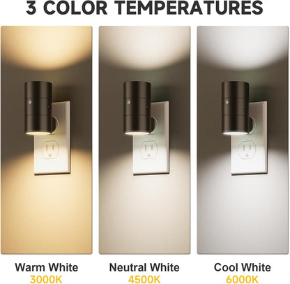 NIORSUN Dimmable Night Light,LED Night Lights Plug Into Wall 0-100LM with 3 Light Modes,Ultra-Slim Design,Dusk to Dawn Sensor,Night Light Plug in for Hallway Bathroom Stairway Bedroom,Black,8 Pack