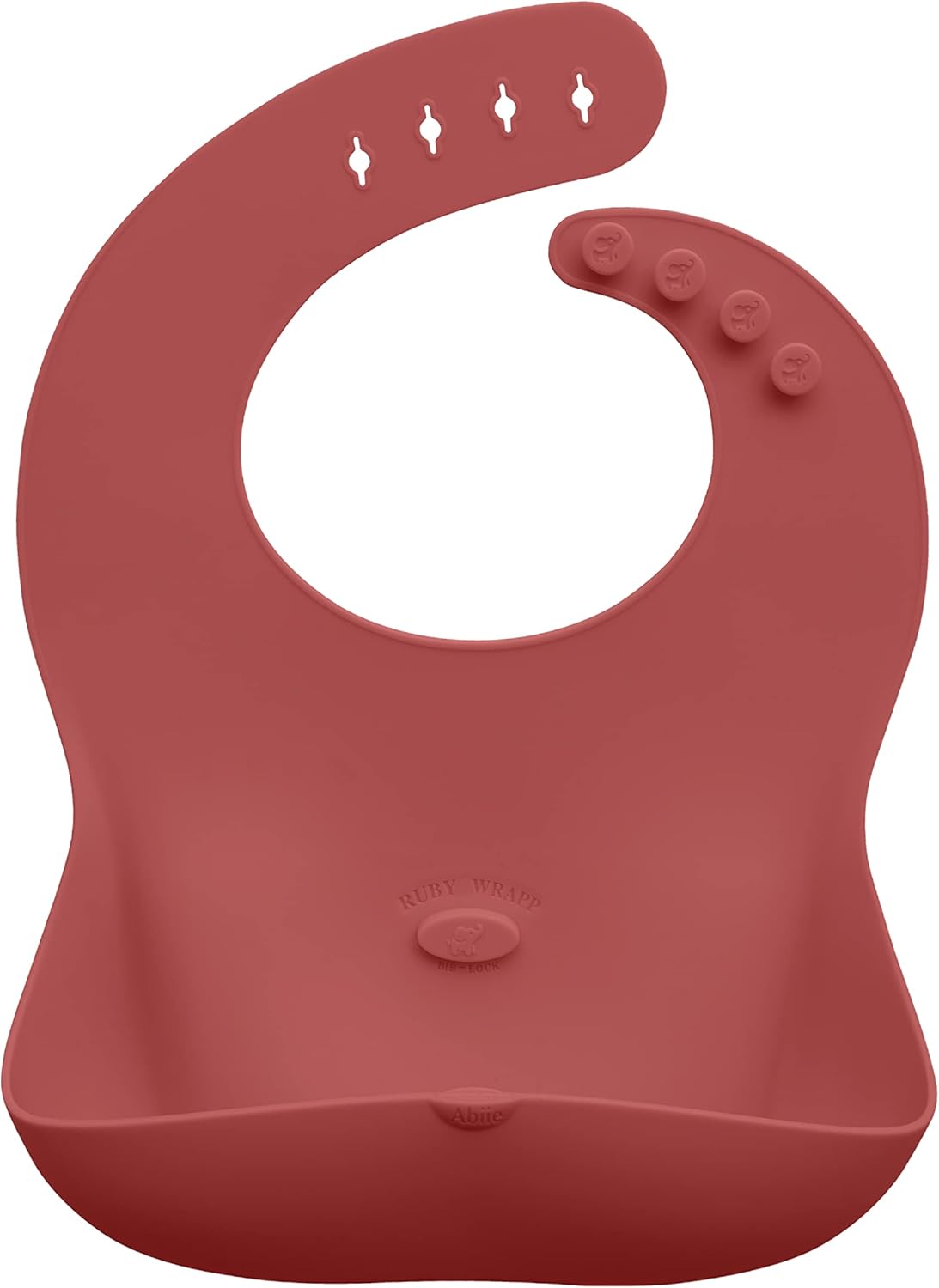 Abiie Ruby Wrapp Silicone Bibs for Babies with Front Pocket - Waterproof Bib - Stain Resistant