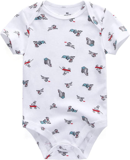 Baby Bodysuit Short Sleeve one-Piece Newborn Baby Clothes for Baby Boy and Girls