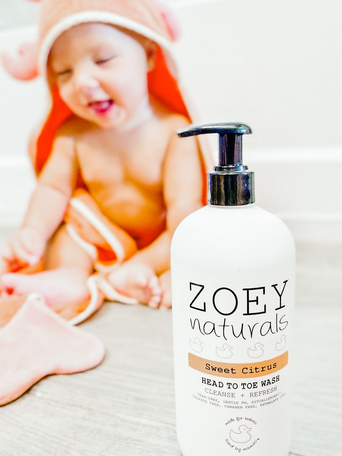 Zoey Naturals Sweet Citrus Baby Wash & Shampoo, Made For Sensitive Skin, Tear-free, Paraben-Free
