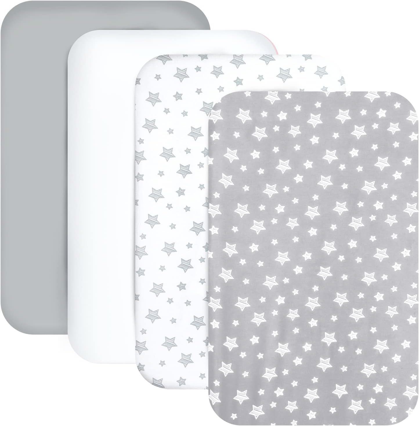 Mini Portable Crib Sheets 4 Pack for Boys or Girls (38" X 24"), Compatible with Dream on Me, Delta