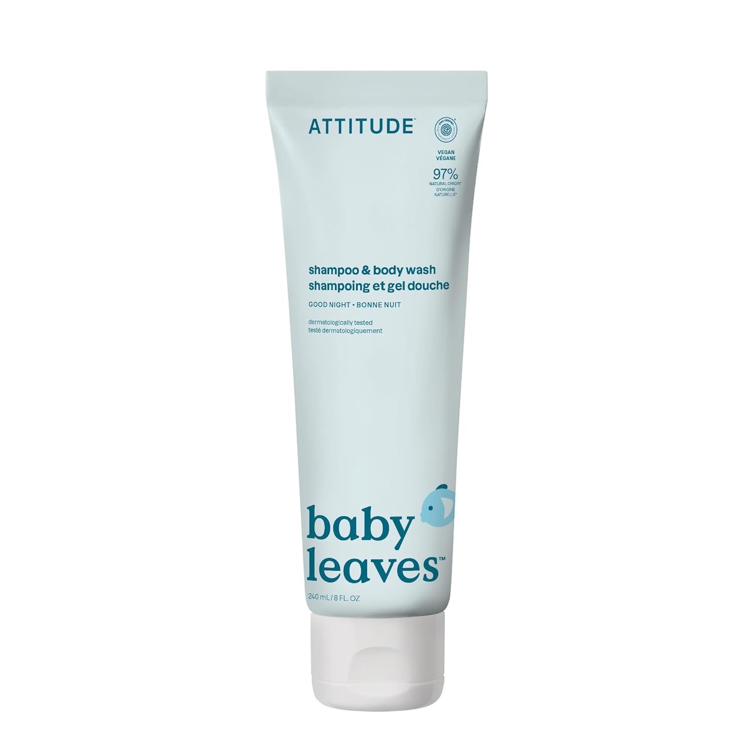 ATTITUDE 2-in-1 Shampoo and Body Wash for Baby, EWG Verified, Dermatologically Tested, Vegan, Good
