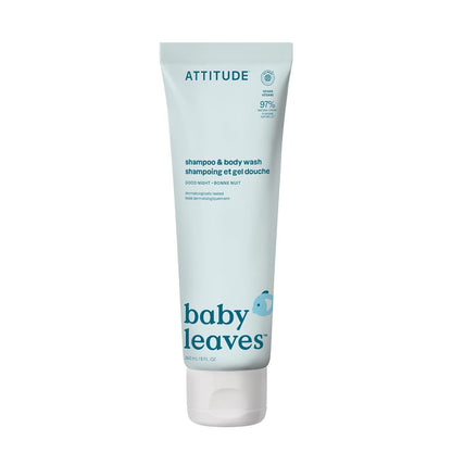 ATTITUDE 2-in-1 Shampoo and Body Wash for Baby, EWG Verified, Dermatologically Tested, Vegan, Good