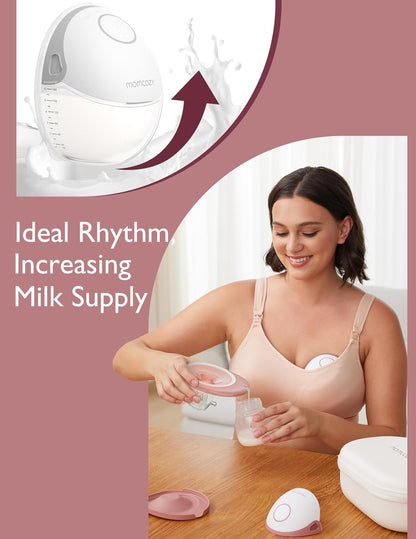 Momcozy Breast Pump Hands Free Mobile Style | M6, Wearable Breastfeeding Pump Ideal Rhythm for More