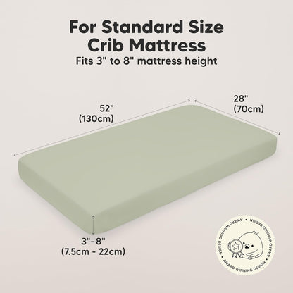 KeaBabies 2-Pack Organic Crib Sheets for Boys, Girls - 52x28 Fitted Crib Mattress Sheet Neutral