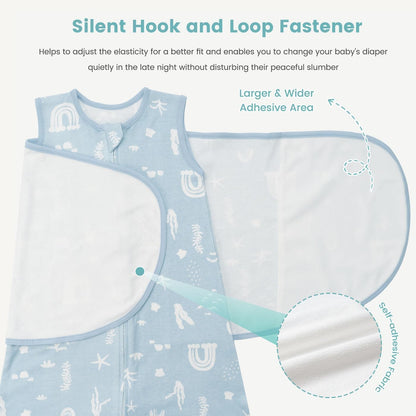 Baby Swaddle Sleep Sack 1.0 Tog 3-in-1 Cotton Baby Swaddle Blanket Wrap for Newborns 0-6 Months