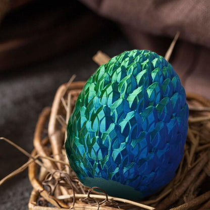 3D prited dragon ,3D Printed Dragon in Egg, Crystal Dragon Fidget Toy for Adult, Home Office Decor Executive Desk Toys， Fidget Toys for Adults and Kids (Blue Green)