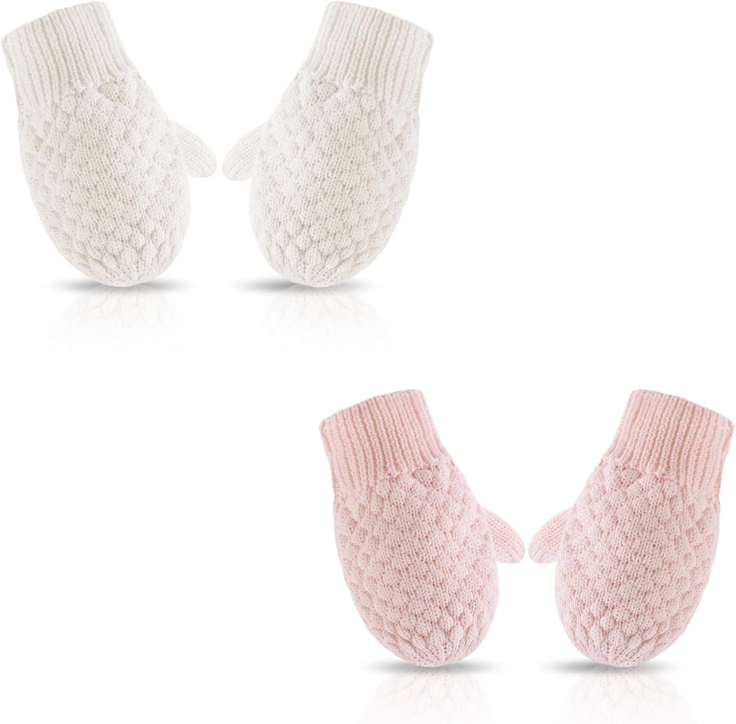 Baby Knit Mittens Toddler Boys Girls Gloves Winter Infant Newborn No Scratch Mitten 0-3 Years