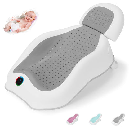 Baby Bath Support,Ideal for Babies Less Than 6 Months Old,with Thermometer-Adjustable Slope Newborn