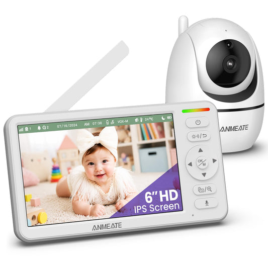ANMEATE 6" Video Baby Monitor with Camera and Audio No WiFi