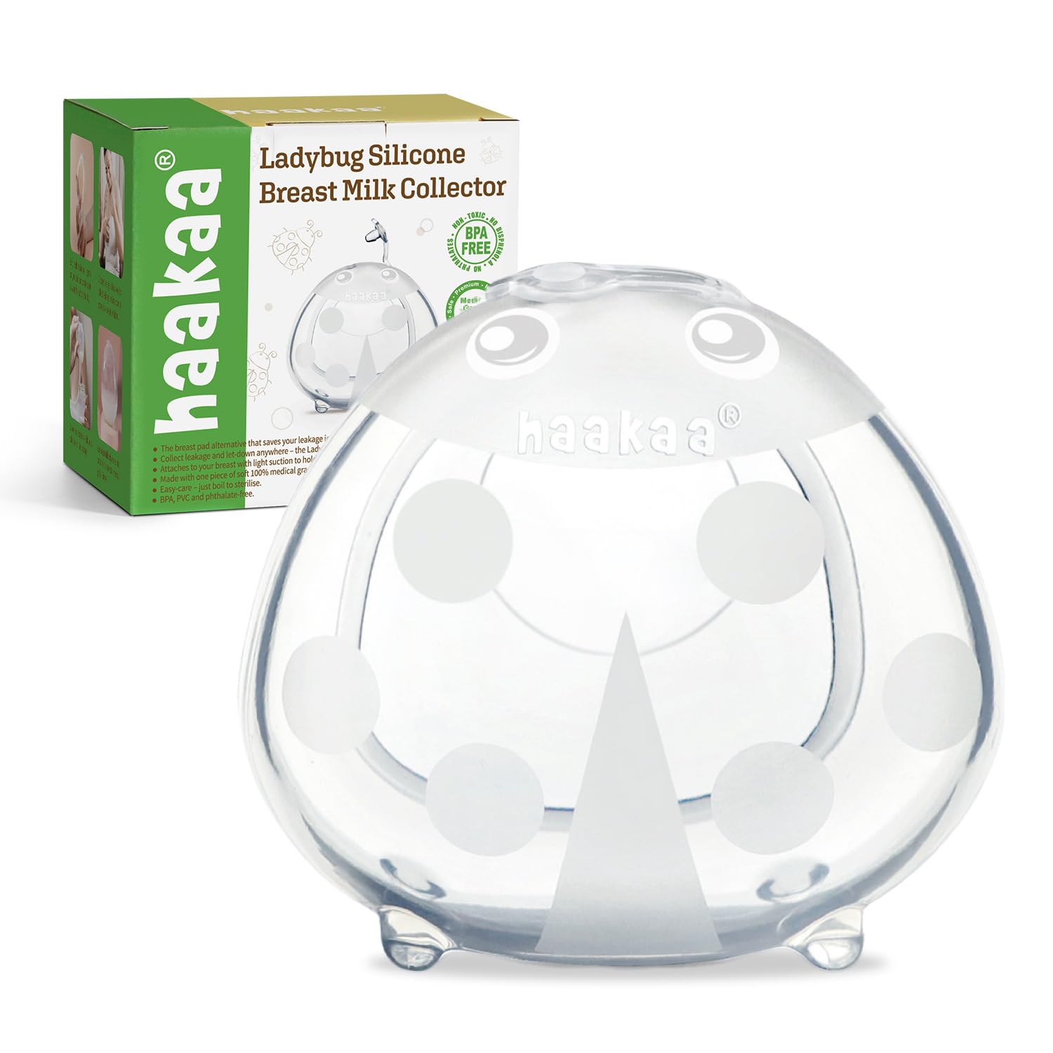 haakaa Ladybug Silicone Breast Milk Collector - Breast Shells Nursing Cup for Breastfeeding