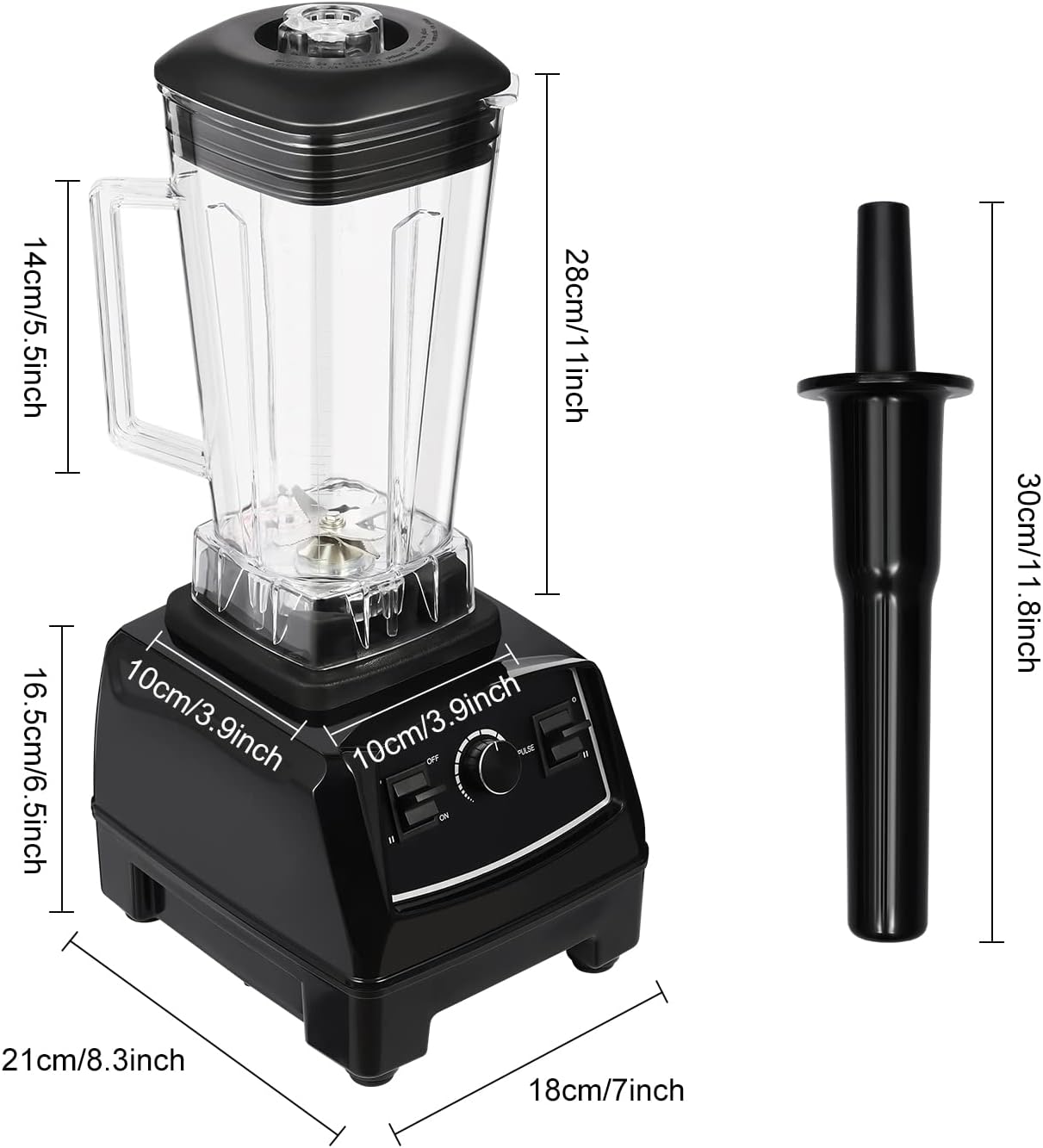 Blender 2L Automatic Smoothie Mixer Baby Food Blender 68oz Fruit Vegetables Juicer 2200W High-Speed
