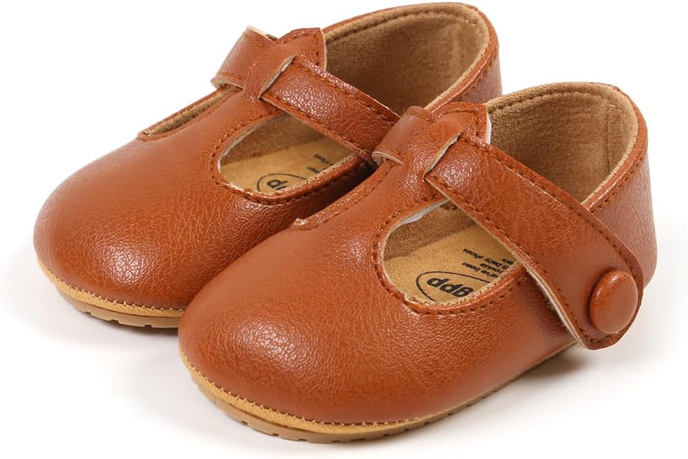 Baby Shoes Mary Jane Flats Non Slip Soft Sole Infant Toddler Sneakers First Walkers Party Christmas Dress Shoes