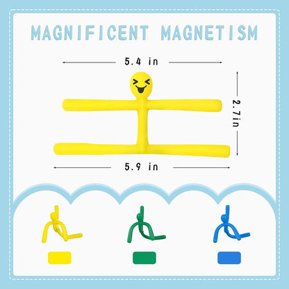 Funny Magnetic Men Toy Sets, Novelty Fidget Toys for Kids Adults, Colorful Shape-Changing Suction Cup Toys, Multipurpose Toys for Stress Relief, Travel, Office Desk , Fridge (Colorful)