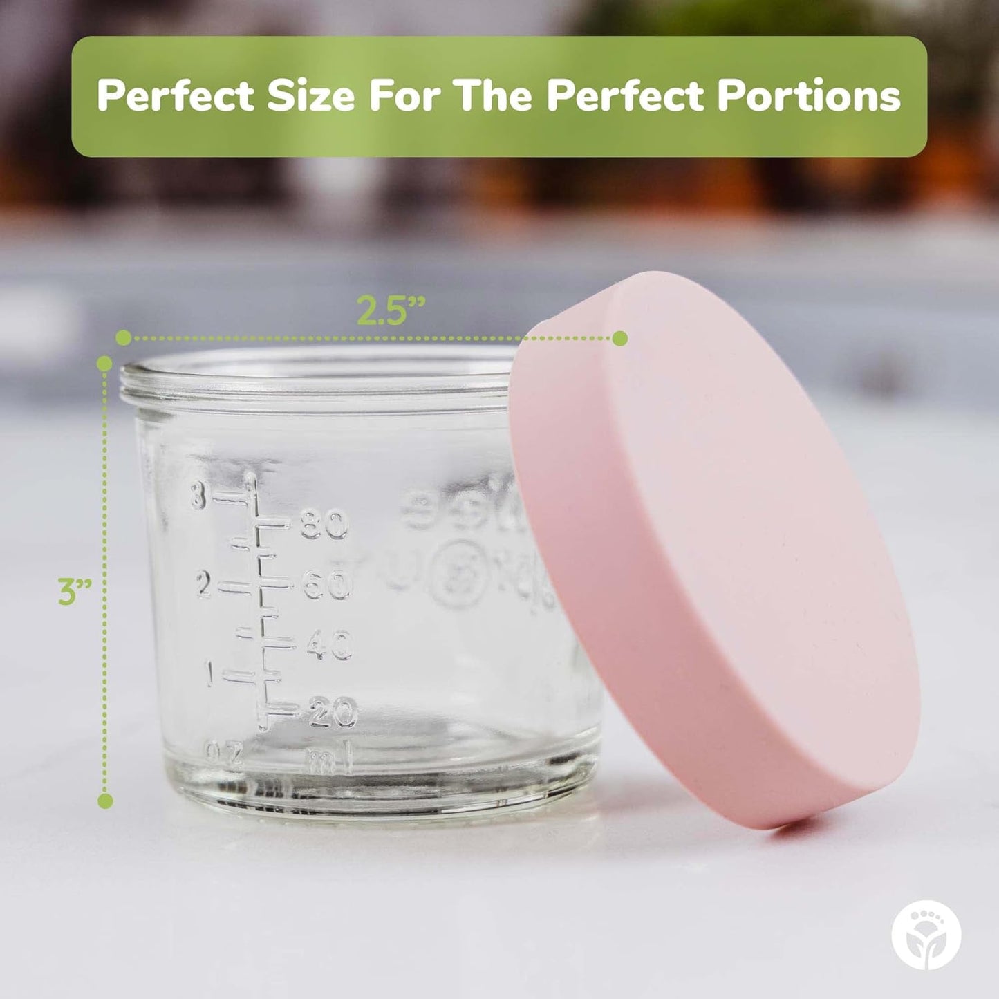 WeeSprout Glass Baby Food Storage Jars w/Lids (4 oz, 12 Pack Set) Snack, Puree, Reusable Small