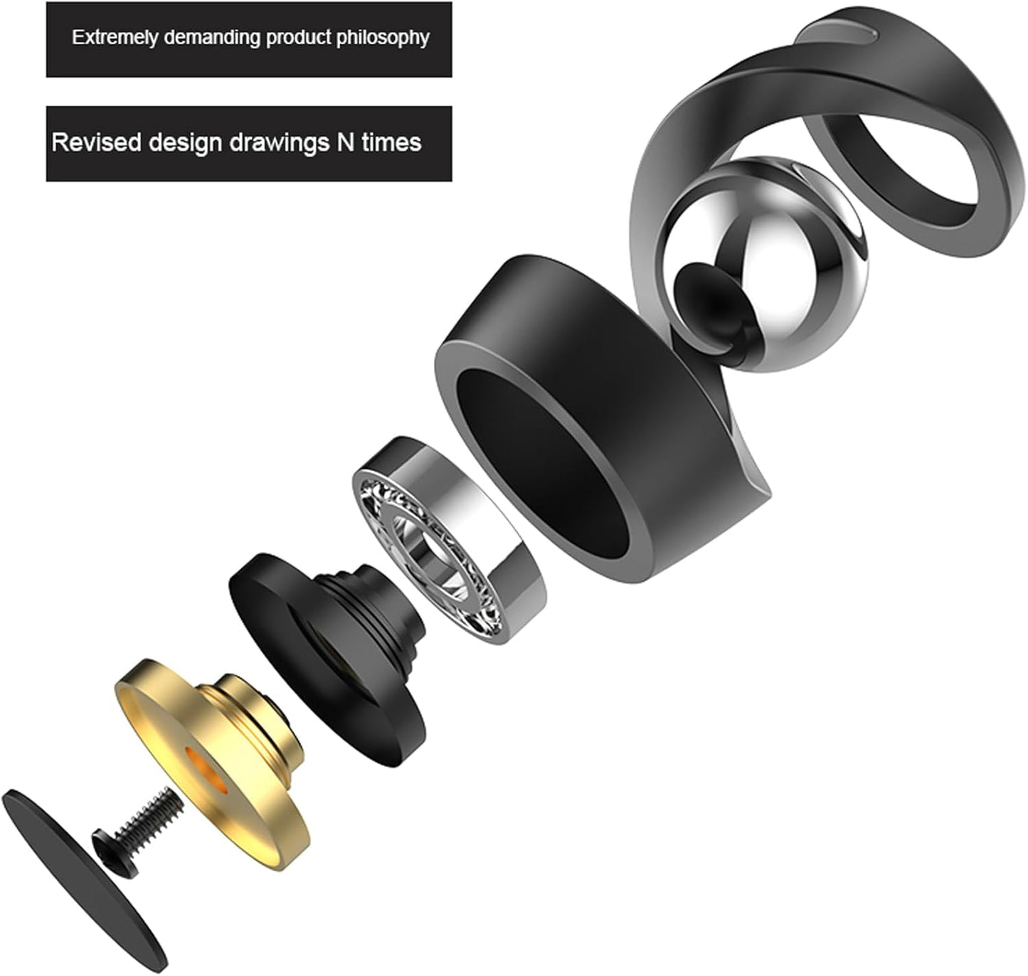 Fidget Toys for Adults, Gravity Defying Kinetic Desk Toy, Metal Fidget Spinner Toy, Balance Desk Toys for Office for Adult for Party Favors, Birthday (Black-Silver Ball)