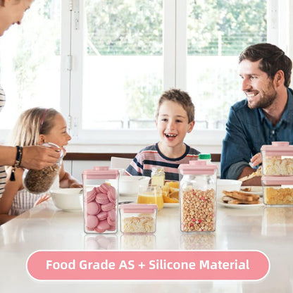 Ankou Airtight Food Storage Container - 7 Pcs One Button Handy Container Stackable Food Containers