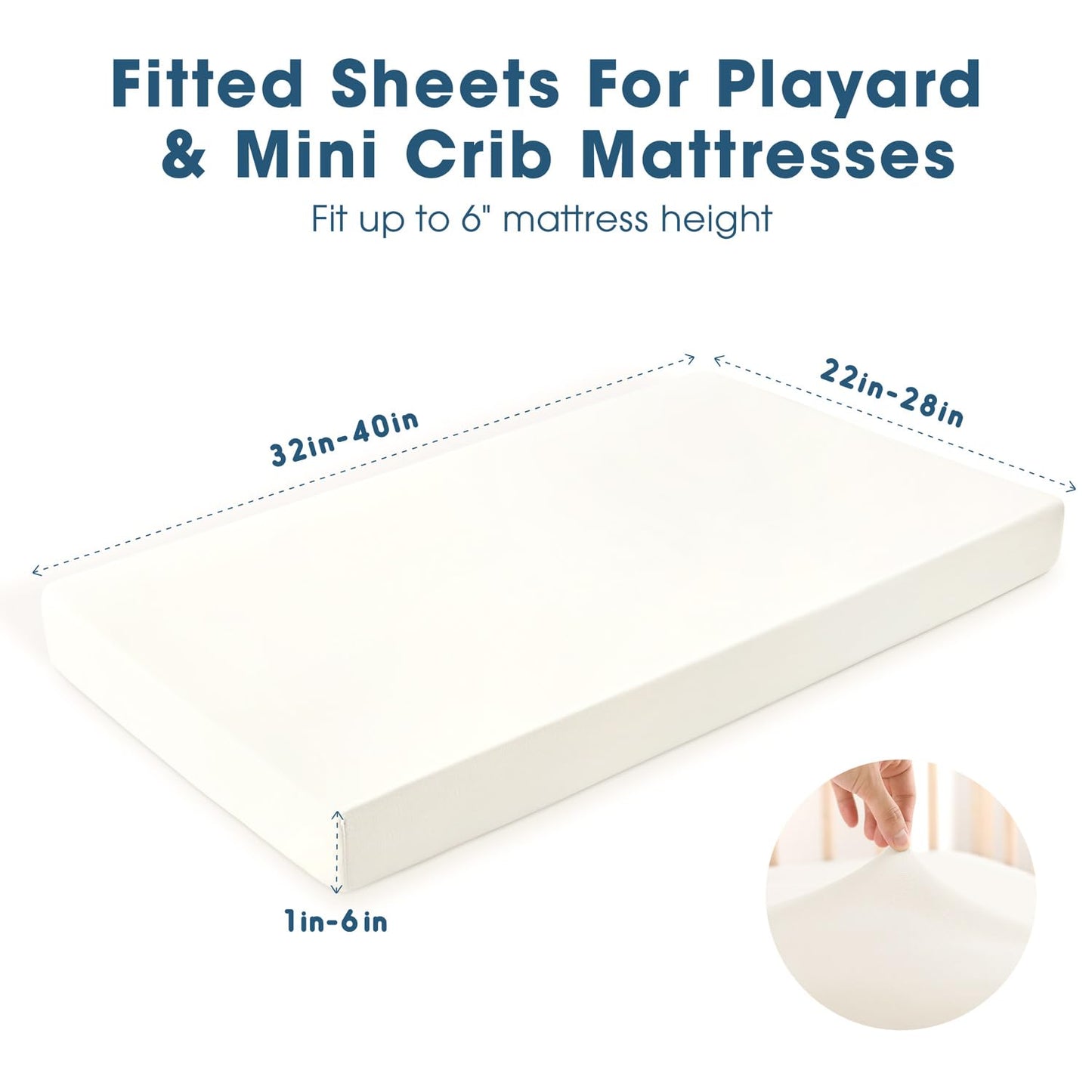 GRSSDER Mini Crib Sheets Fitted, Pack and Play Sheets 2 Pack, Ultra Soft Stretchy Pack N Play