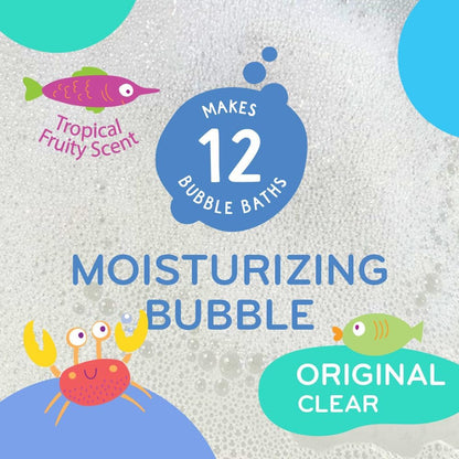 Mobi Little Whale Bubble Bath, Tropical Fruity Scent Kids Body Wash, Gentle Moisturizing Tub Foam
