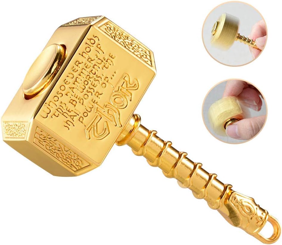 Hammer Fidget Spinners Chain Metal, Gold Fidget Spinner, Fidget Pad, Rainbow Gold Fidgit Spinner Gift for Kids Adults, Fidgets Infinity Cube Blocks Stress Fidgit Toy Set Party Favors Goody Bag Filler