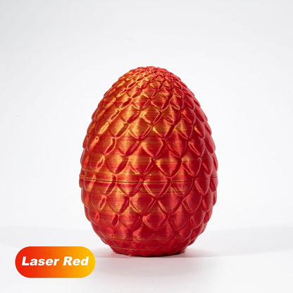 STONESTAR 3D Printed Dragon Fidget Toys, Full Articulated Dragon Crystal Dragon in Egg, Home Office Executive Desk Toys, 11" Dragon with 5" Egg (Laser Red)