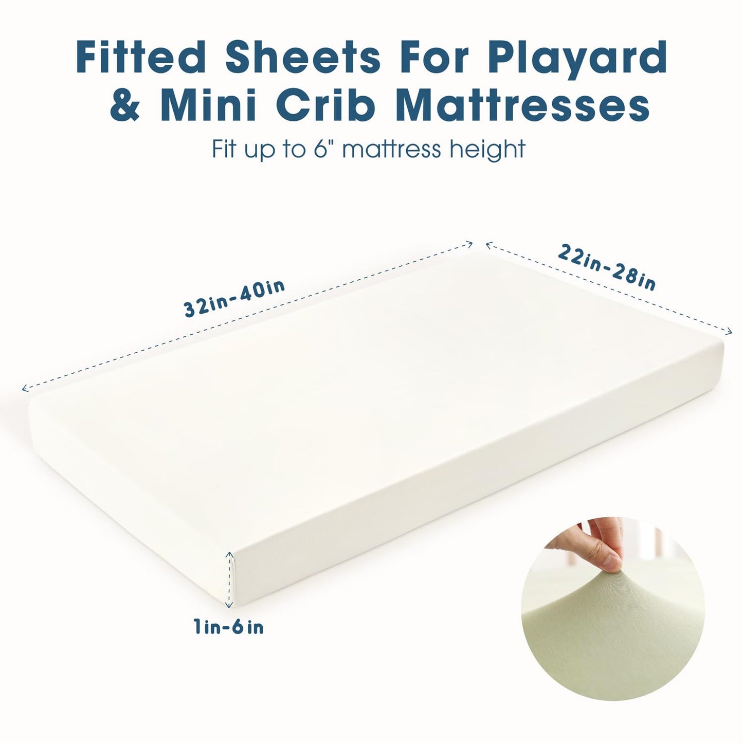 GRSSDER Mini Crib Sheets Fitted, Pack and Play Sheets 2 Pack, Ultra Soft Stretchy Pack N Play