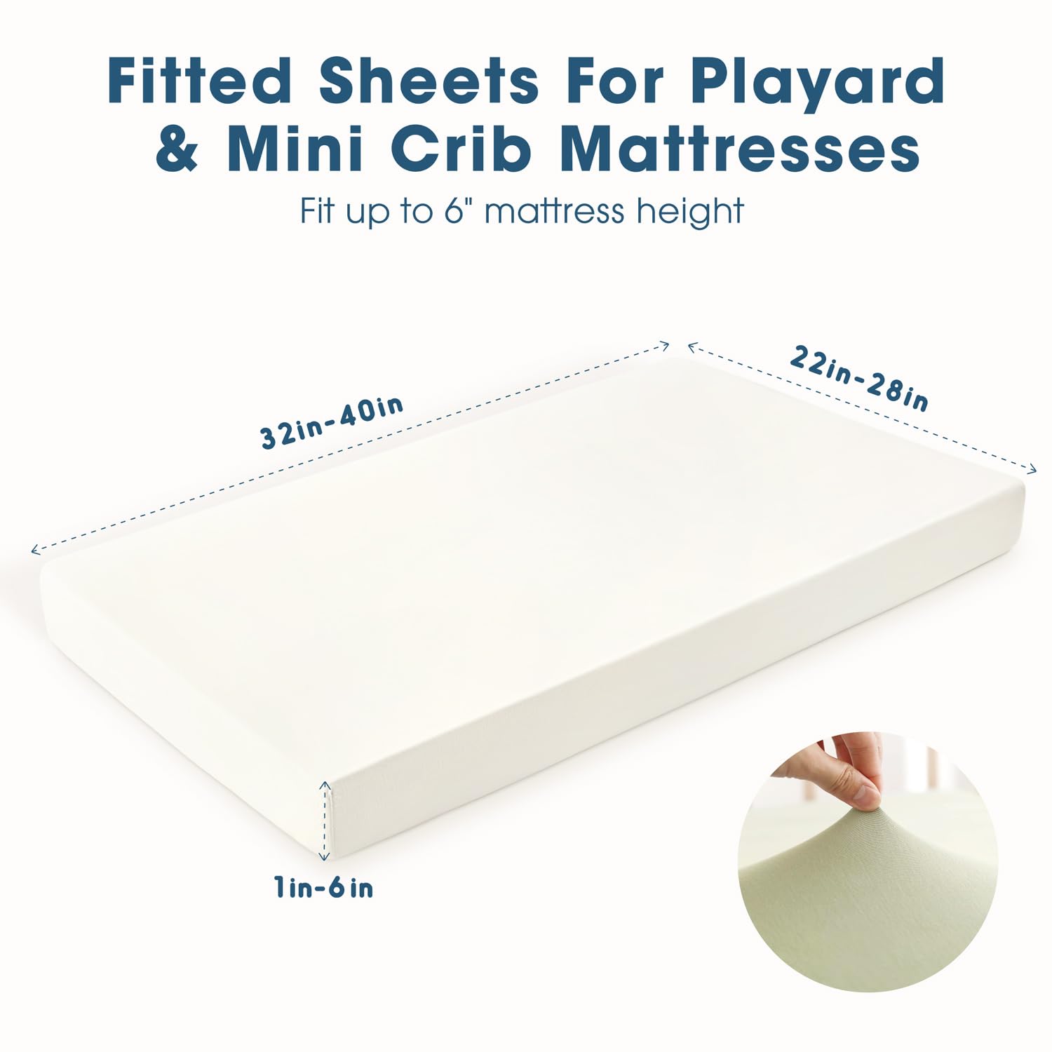 GRSSDER Mini Crib Sheets Fitted, Pack and Play Sheets 2 Pack, Ultra Soft Stretchy Pack N Play