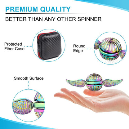 Rainbow Fidget Spinner Magic Orb Anxiety Toys Stress Relief Reducer Spin Fidgets Hand Bearing Tri Spinner Finger Spinners Toy Focus Long Spining Novelty Gift for Adults Kids