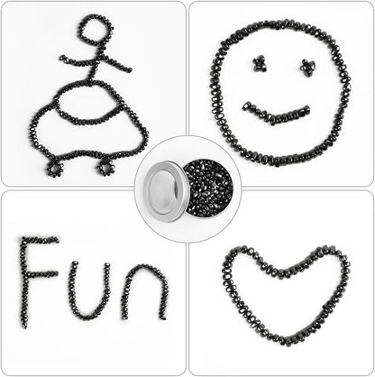 Magnetic Balls, Ferrite Putty, Over 550 PCS Ferrite Magnetic Putty Sensory Toys, Fidget Toys for Adults, Desk Magnetic Beads Desk Toys for Office Stress/Anxiety Relief with Box (Black)