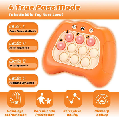 Pop Fidget Kids Quick Push Toy Game, Fast Push Handheld Games Toys for Ages 8-13,Bubble Stress Pop Light up Game, Birthday Xmas Gift,Autism Relief Relief For 3 4 5 6 7 8 9 Year Old Girls, Pink