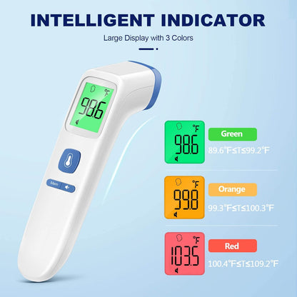 Thermometer for Adults and Kids, Digital Forehead Thermometer with Fever Alarm, Silent Mode &