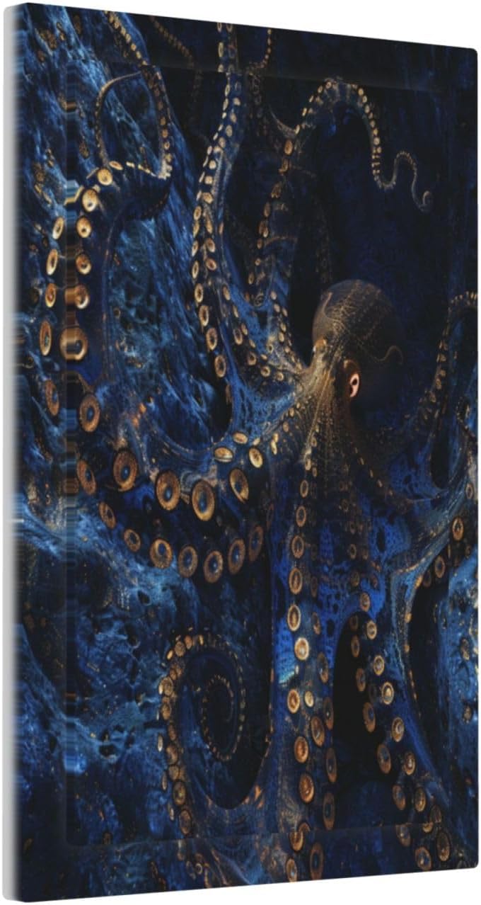 Decorative Switch Covers Plate Horror Night Blue Ocean Evil Octopus 1 Gang No Device Single Blank Outlet Covers Wall Plate Cover Light Switch Plate Electrical Faceplate for Bathroom Decor