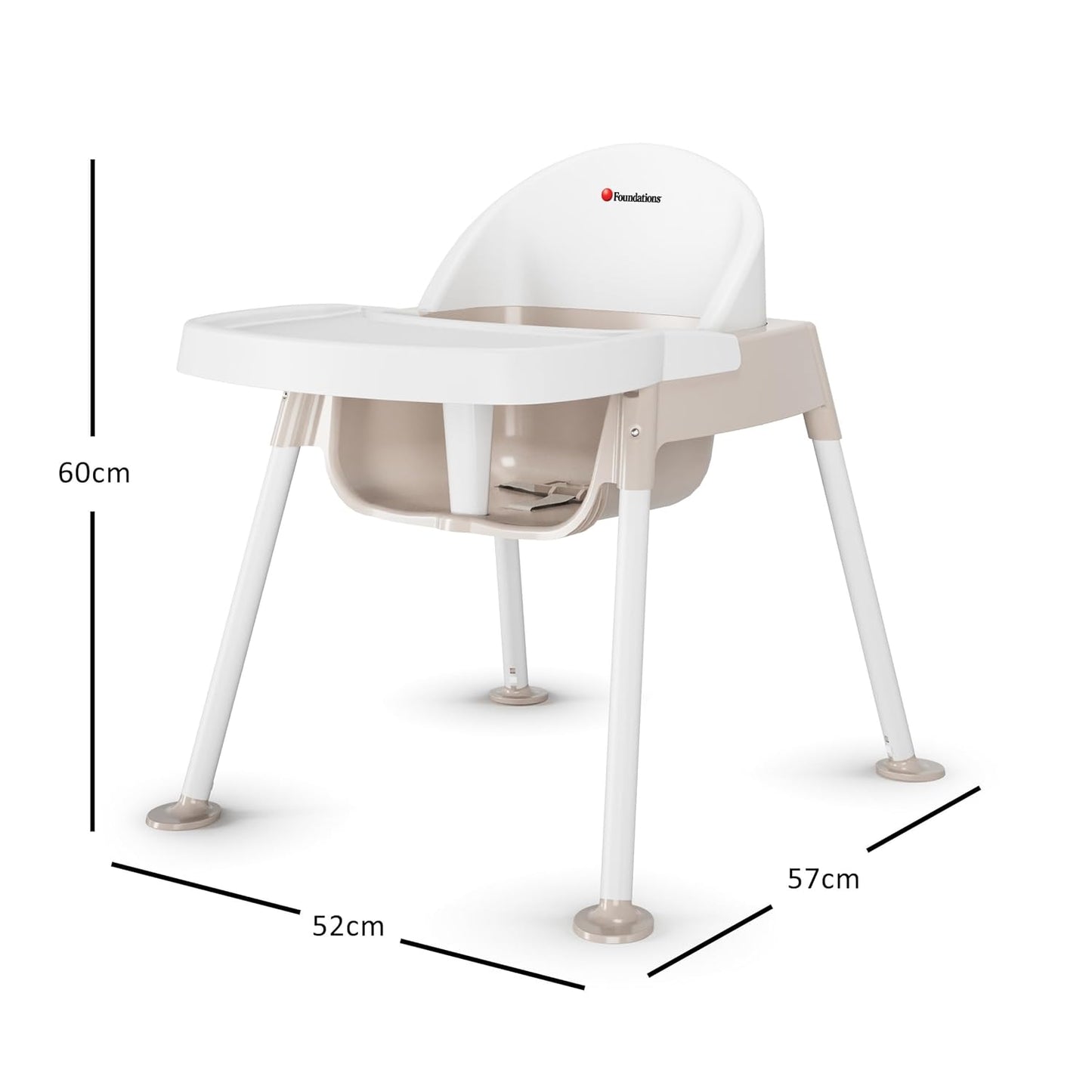 Foundations Secure Sitter 11" Feeding Chair, Stable “No Tip” Feet, 3-Point Adjustable Harness