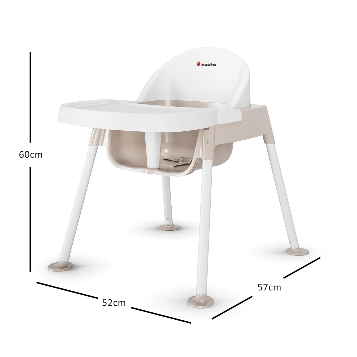 Foundations Secure Sitter 11" Feeding Chair, Stable “No Tip” Feet, 3-Point Adjustable Harness