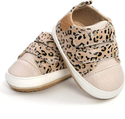SOFMUO Baby Boys Girls High Top Ankle PU Leather Sneakers Soft Rubber Sole Infant Moccasins Newborn Oxford Loafers Anti-Slip Toddler Wedding Uniform Dress Shoes